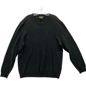 Club Room Sweater Mens XL Black 100% Cashmere Crewneck Pullover Soft Luxury Knit